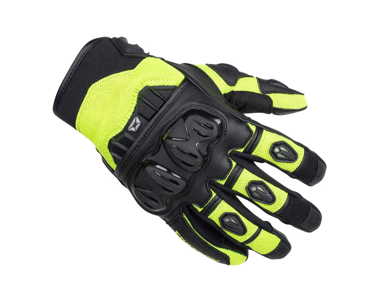 Cortech Men's Hyper Flow Motorcycle Street Glove Hi-Viz Black 