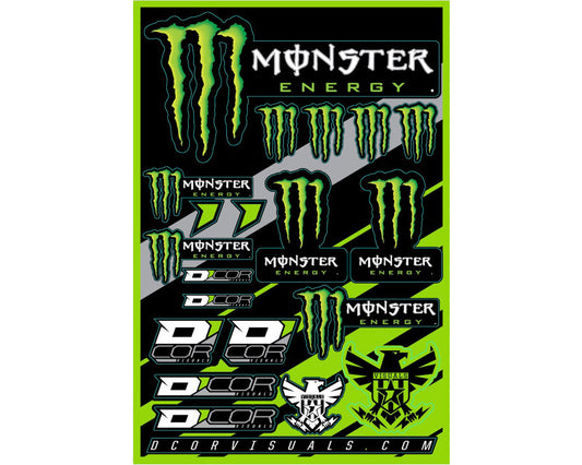 Team Monster Energy Decal Sheet  Sheet Size 13" x 18" 86290102