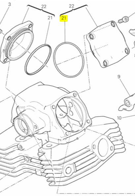 Ducati OEM Replacement Valve Cover O-Ring Gasket 88641381A Hypermotard Monster