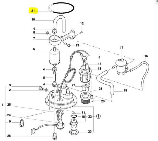 Ducati OEM Replacement Fuel Pump O-Ring ST2 ST3 ST4 748 916 996 998 88650011A