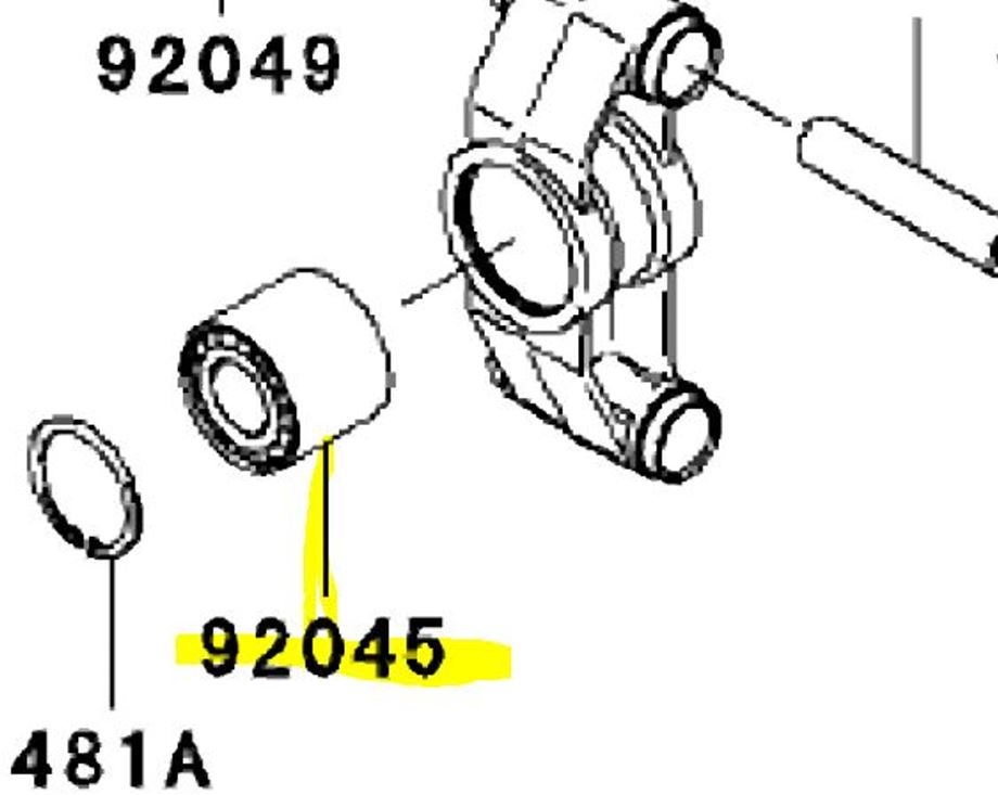 Kawasaki OEM Replacement Ball Bearing For Knuckle Brute Force 750 92045-0021