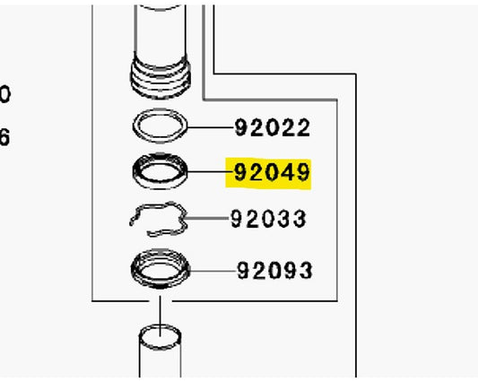 Kawasaki OEM Fork Seal ZX10R 2006-2010 Njnja H2R 2015-2022 92049-0072