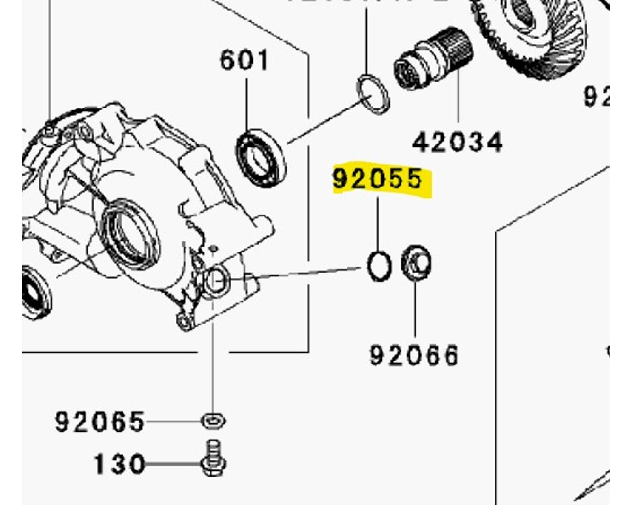 Kawasaki Differential Cap O-Ring ATV 300 360 650 750  92055-0122