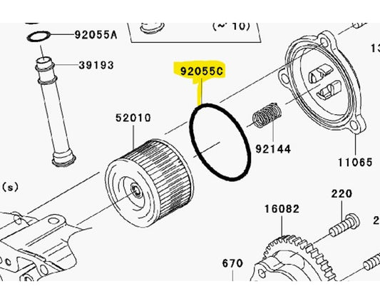 Kawasaki OEM Oil Filter Cover O-Ring KLX140 92055-0201