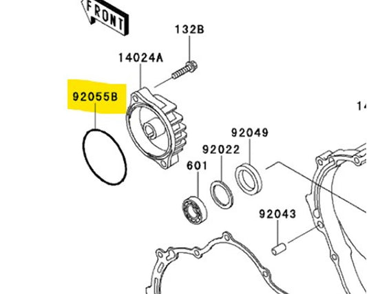 Kawasaki OEM Oil Filter Cover O-Ring ATV Bayou 220 250 300 Lakota 92055-1433