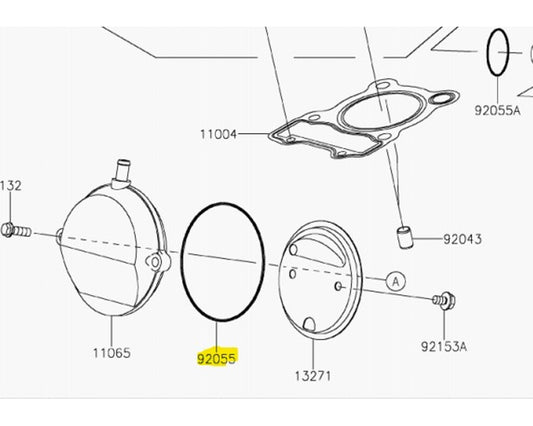 Kawasaki Valve Cover Adjustment Cap O-Ring KLX230 KLX140 Z125 92055-1655
