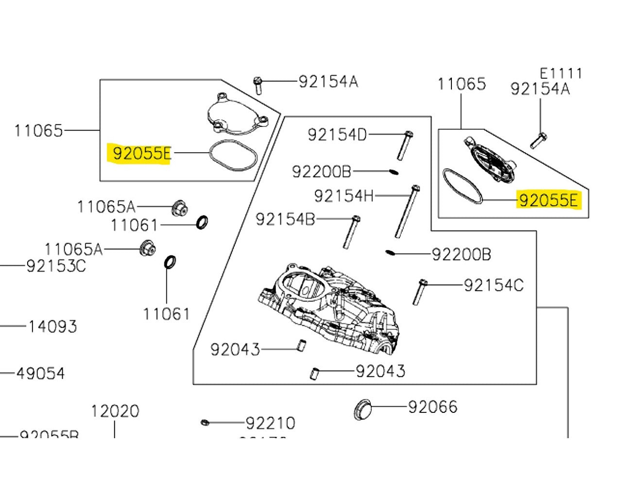 Kawasaki Valve Cover O-Ring Mule Pro-MX 92055-Y063