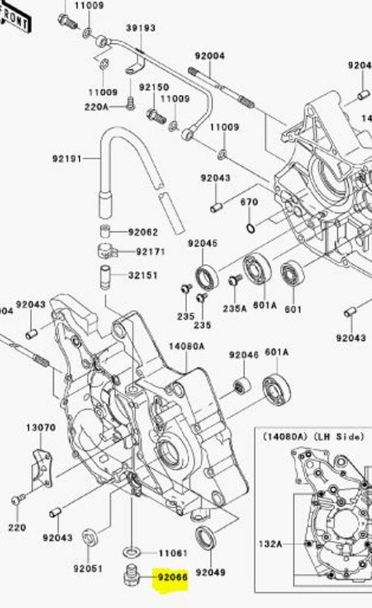 Kawasaki OEM Replacement Oil Drain Plug 92066-1174 Mule Ninja Vulcan