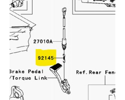 Kawasaki OEM Rear Brake Switch Spring Concours 14 ZG1400 92145-0471