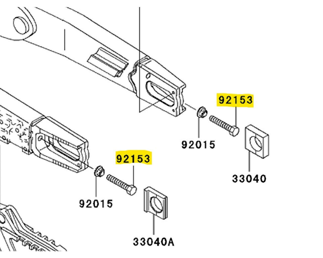 Kawasaki Swing Arm Chain Adjuster Boit 8x56 KX250 KX450 KX125 92153-0620
