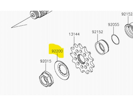 Kawasaki OEM Front Sprocket Washer 2008-2020 KX450F KLX450 92200-0390