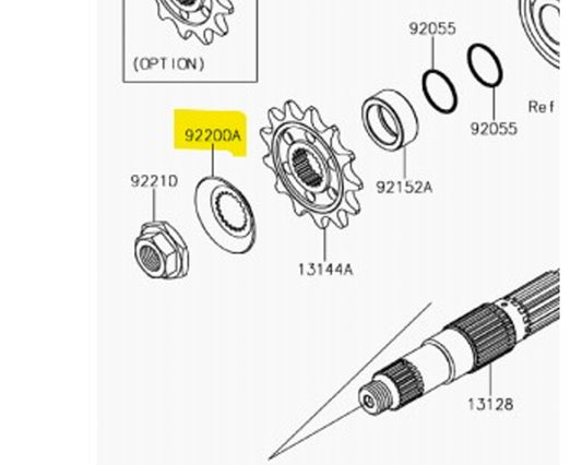 Kawasaki OEM Front Sprocket Washer 2014-2021 KX250F 92200-0723