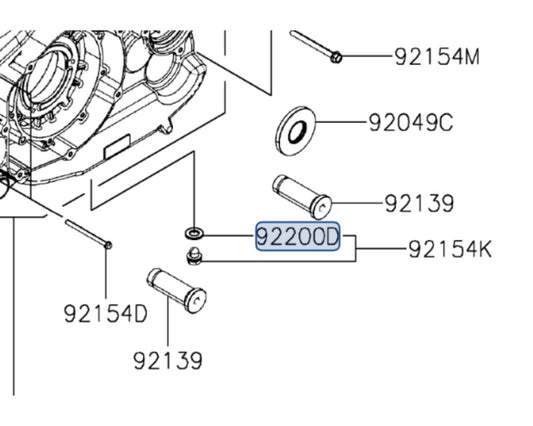 Kawasaki Drain Bolt Washer Mule Pro-MX  92200-Y099