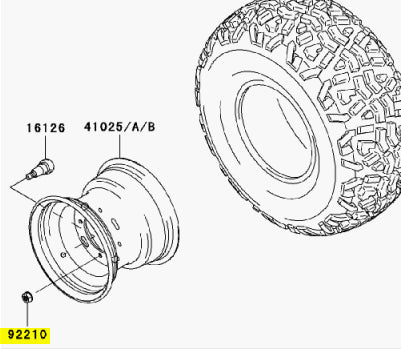 Kawasaki OEM Replacement Wheel Stud Lock Nut 10mm 92210-1204 Mule