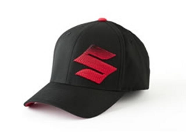 Suzuki "S" Logo 3D Gradiation Embroidered Flexfit Hat Black & Red Large/Xlarge