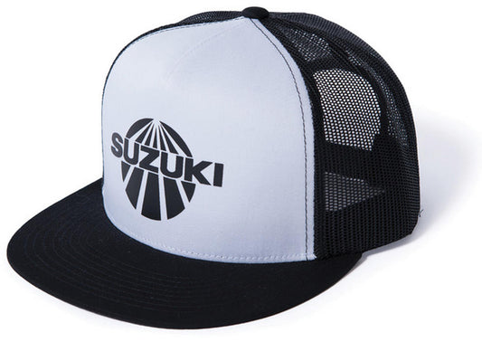 Suzuki Vintage Logo Trucker Hat Black White 990A0-17150