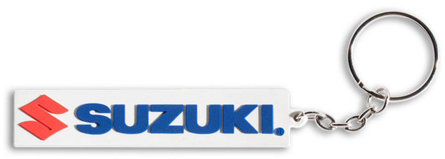 Suzuki Motorcycles Keychain Keyfob White Blue Red 990A0-19112