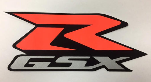 Suzuki GSXR Logo Decal Orange 8.5" x 3 3/8" Gixxer