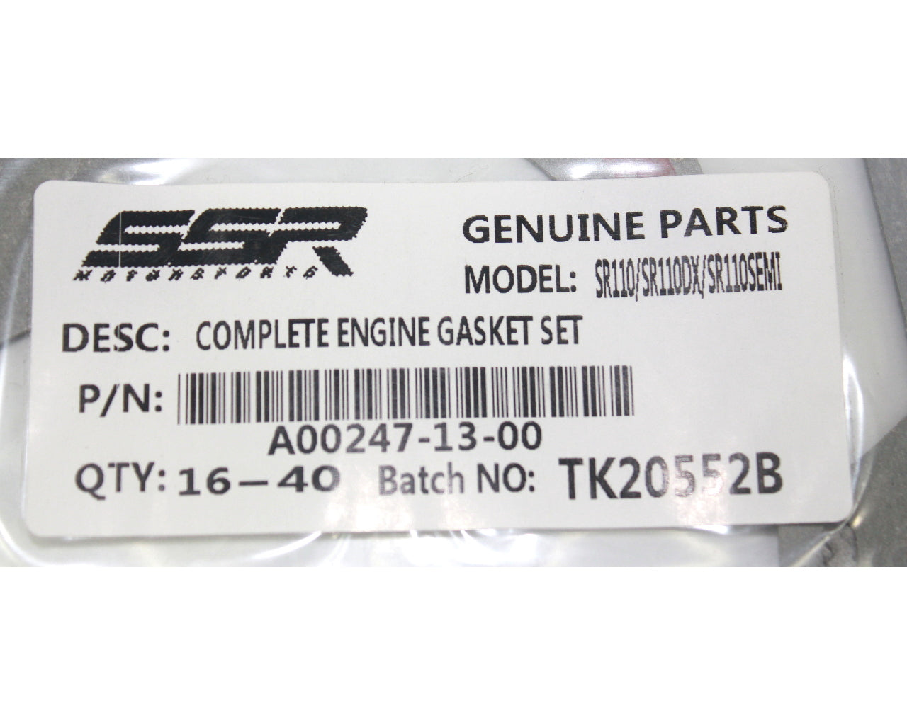 SSR Complete Engine Gasket Kit  SR110 SR110 Semi DX 2015+ A00247-13-00