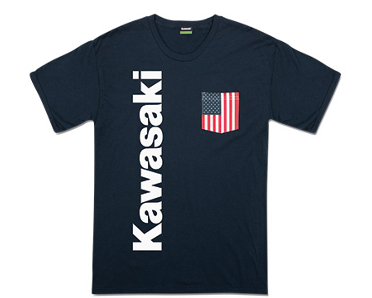 Kawasaki USA Flag Pocket T-Shirt Blue K001-2584-NY