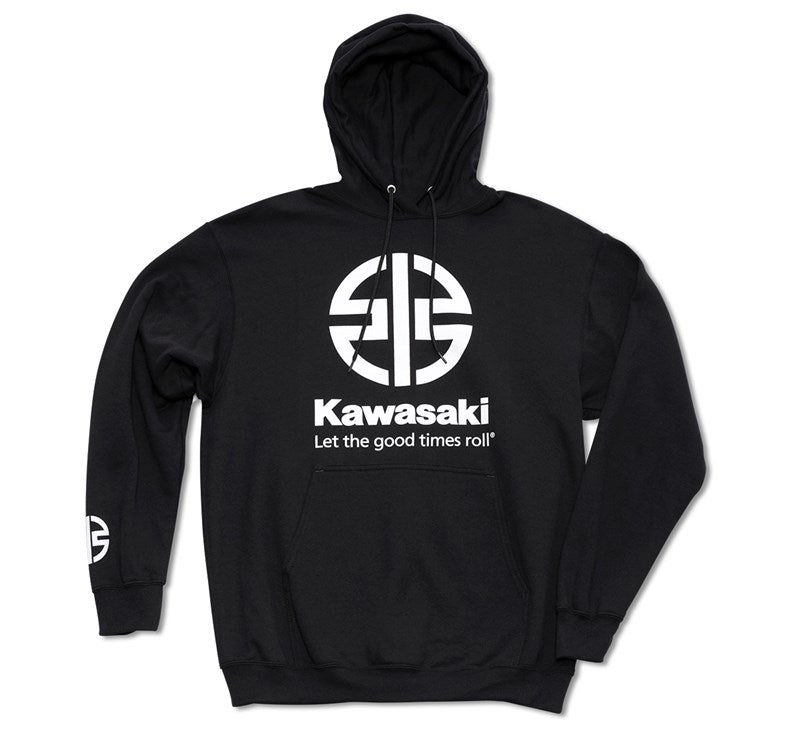 Kawasaki River Mark Logo Pullover Hooded Sweatshirt Black 