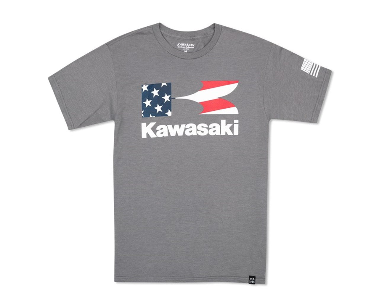 Kawasaki Heritage Flying K Star and Stripes T-Shirt K002-2601-GY