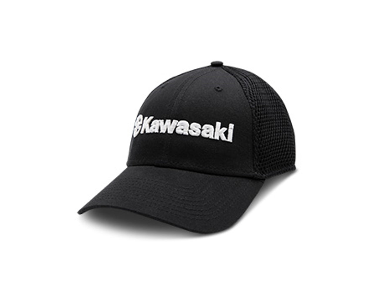 Kawasaki River Mark Curved Bill Snapback Black Cap Adult K003-4116-BK-NS