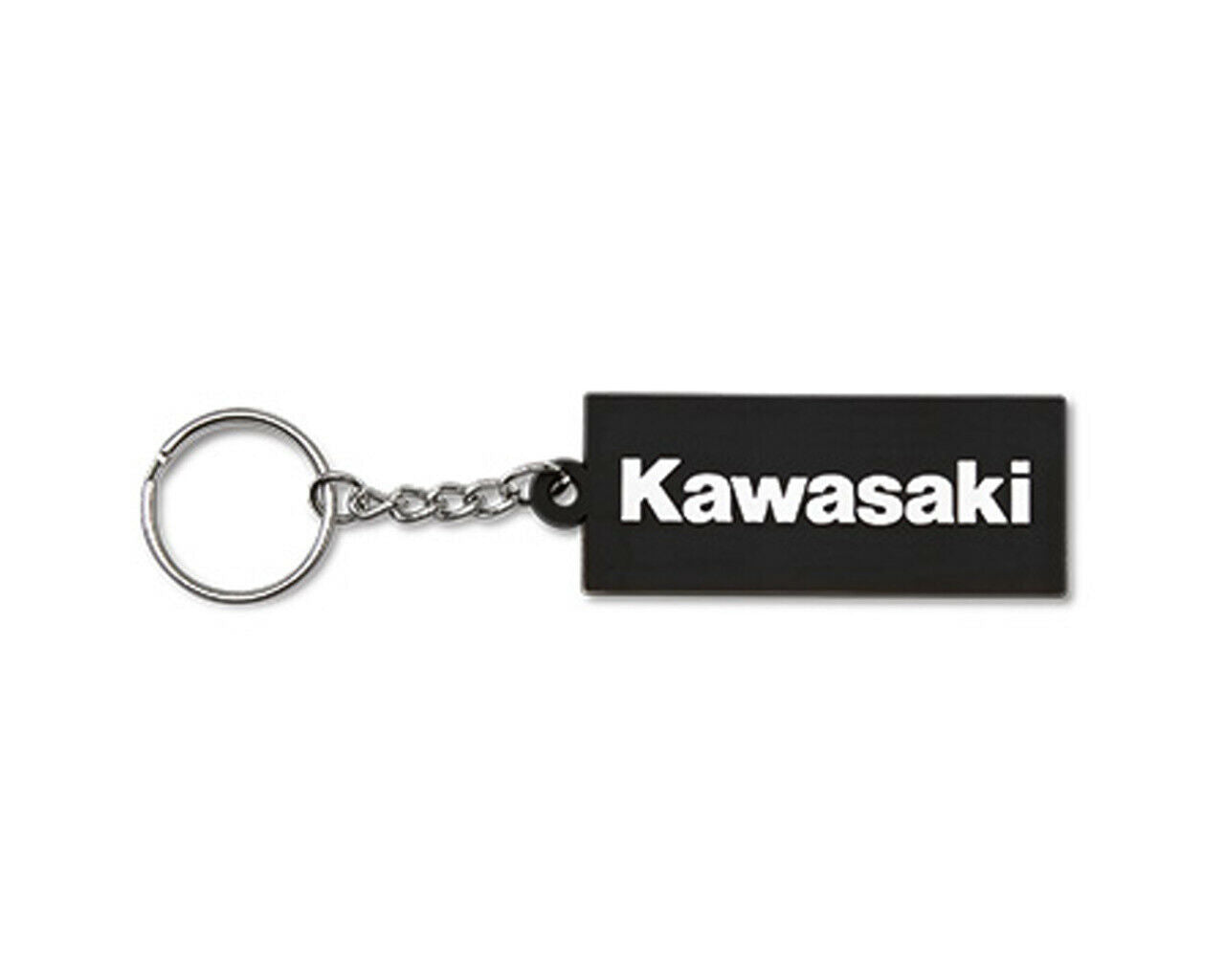 Kawasaki Rubber 3D Raised Black Key Fob 2 1/2" x 1" PVC