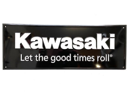 Kawasaki Let The Good Times Roll 25"x10" Metal Sign