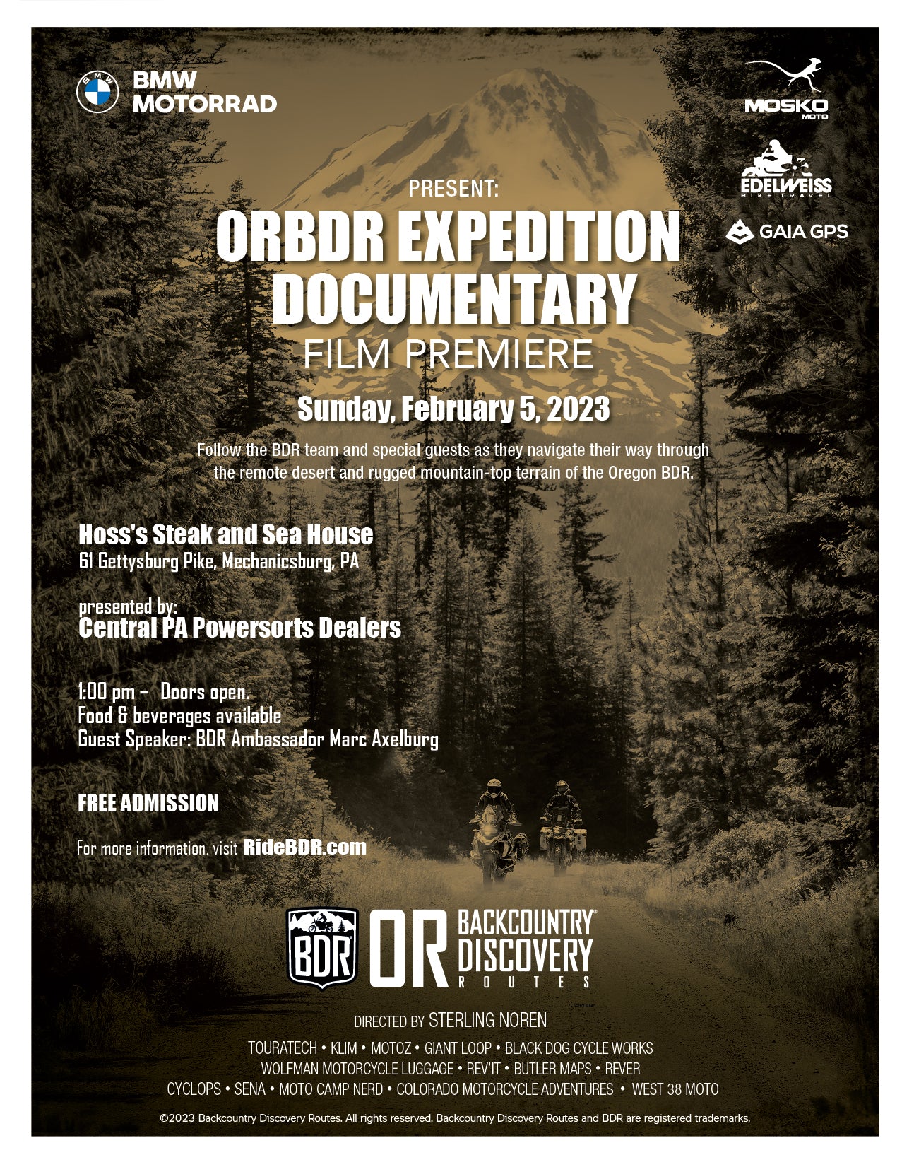 BDR CPPD Backcountry Discovery Route Documentary Free Event - 2/5/2023
